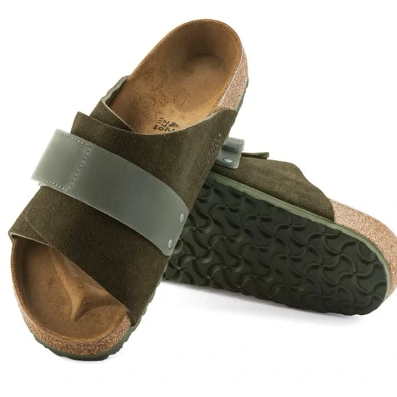 BIRKENSTOCK Kyoto Suede Leather Thyme Men’s Sandal - Picture 7 of 8